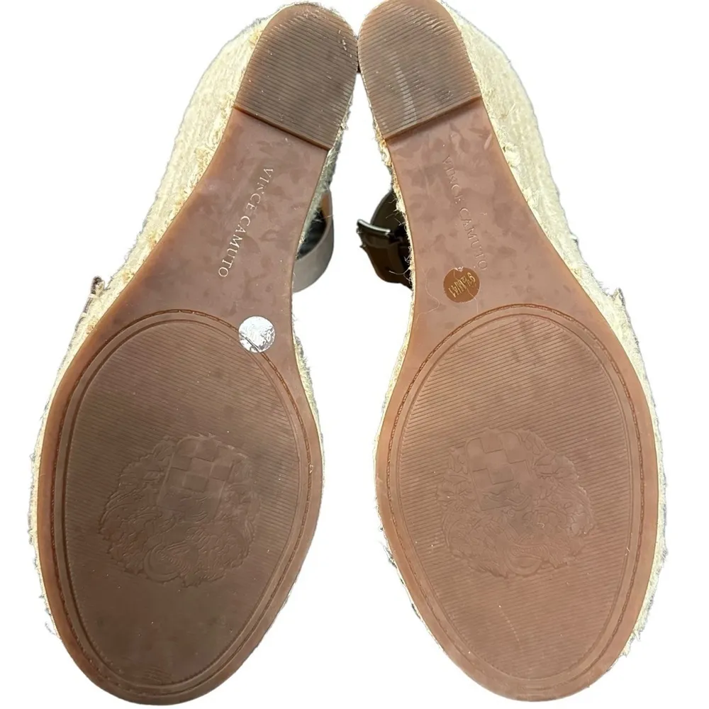 Vince Camuto Suede Wedge Sandals Espadrilles in Taupe Tan Size 9.5 Suede Leather - Image 12