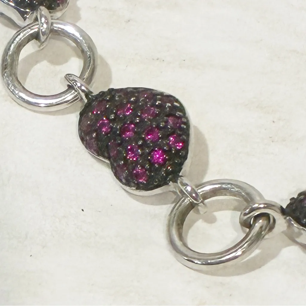 Kay jewelers Sterling silver Pink Lab Created Sapphire Heart Tennis Bracelet - Image 2