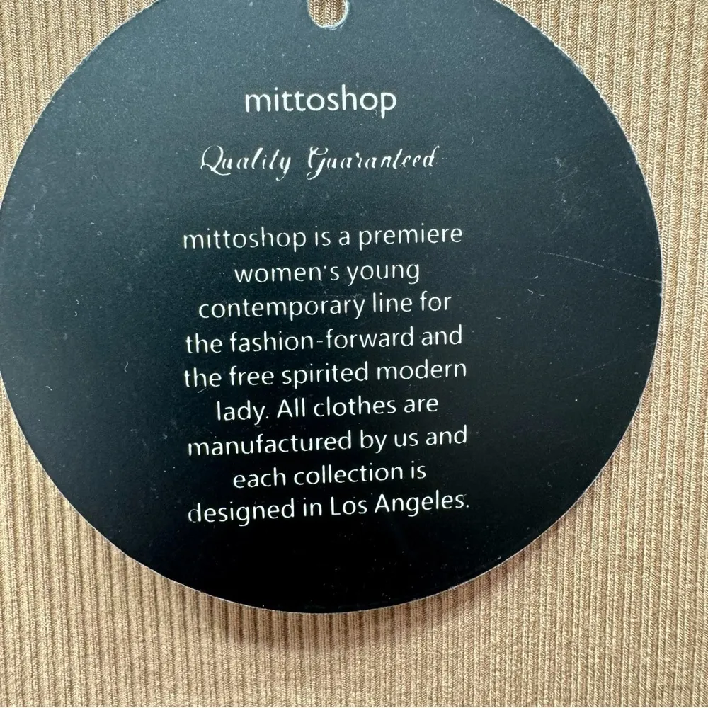 Mittoshop Tan Ribbed Fitted Tank Mini Dress Bodycon Minimalist Capsule Summer - Image 10