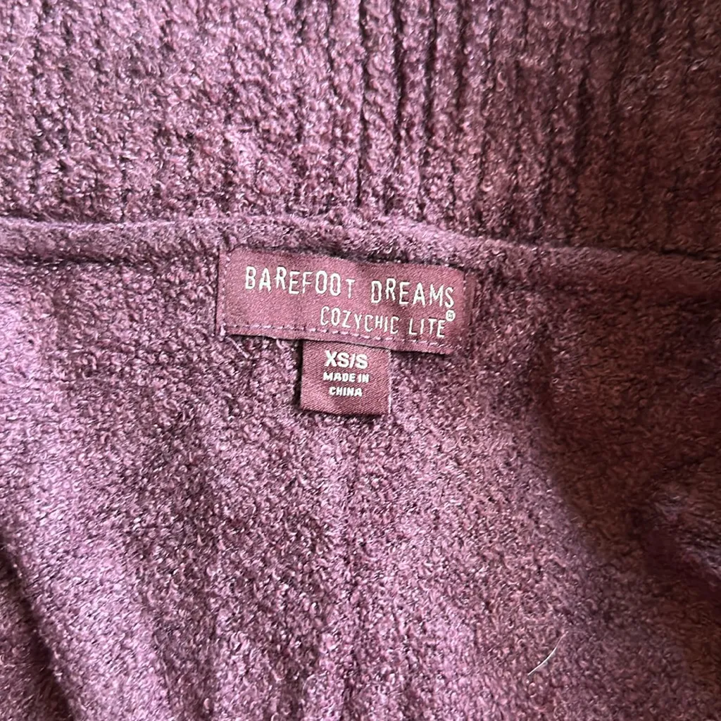 Barefoot Dreams Plum Purple Circle Cardigan Sweater XS S CozyChicLite Plush - Image 9
