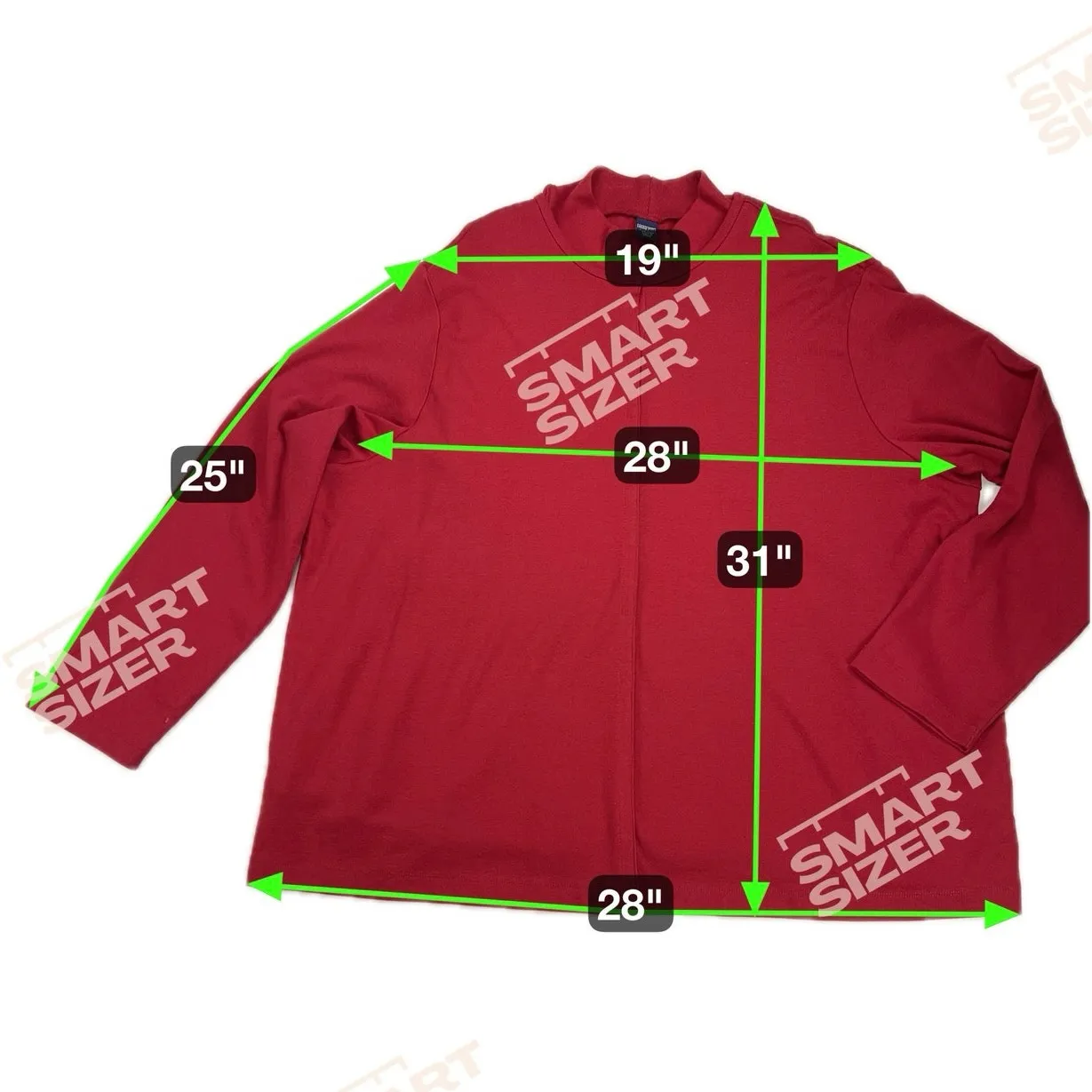 Lands’ End Red Mock Neck Cardigan Twinset 2 Piece 100% Cotton Size 3X (24W - Image 6