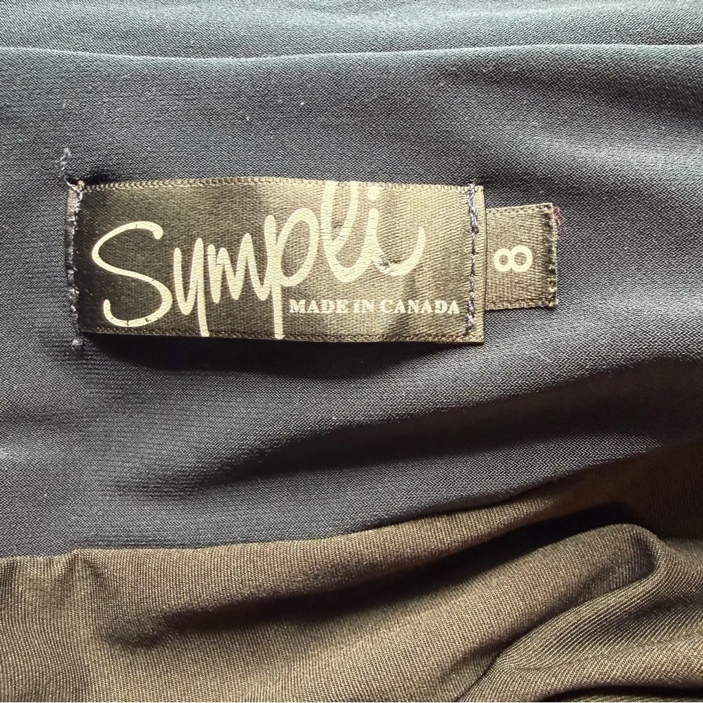 Sympli Navy Blue Zip Front Swing Jacket Size 8 Made in Canada Minimalist jersey - Image 8