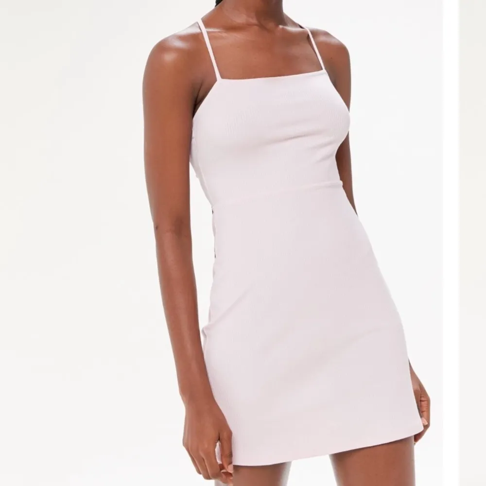 Urban Outfitters Palace Ribbed Strappy Back Mini Dress Pink Size Large - Image 6