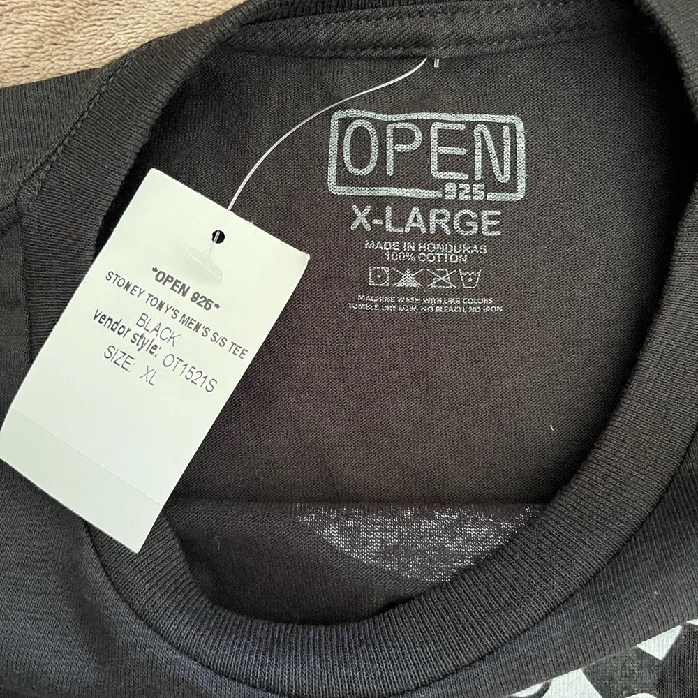 STONEY TONY’S Open 925 Oversized Graphic Tee Unisex Wake and Bake Sz XL NWT Black - Image 5