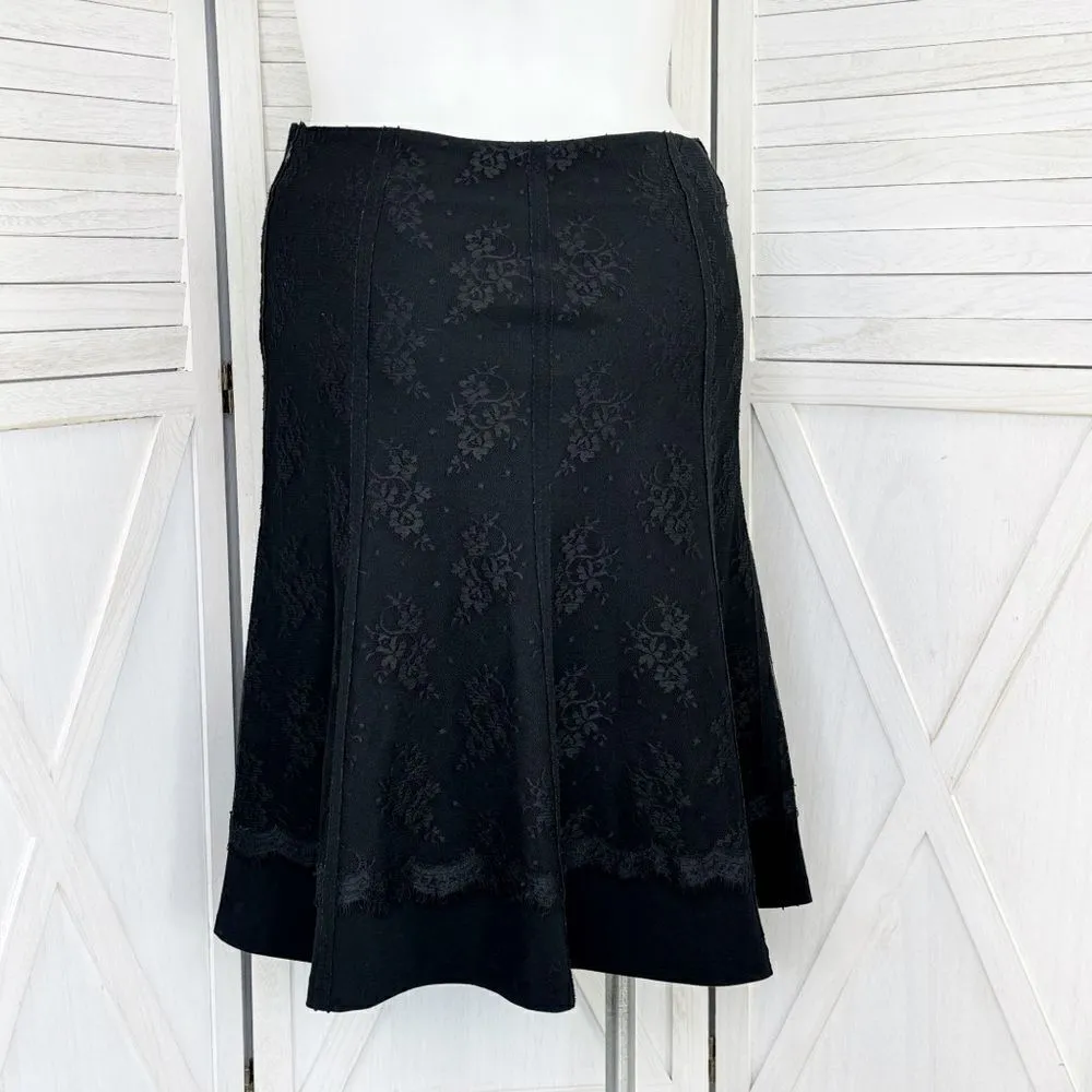 Worthington Lace Overlay Flare‎ Skirt Black Size 14 Career Cocktail Evening - Image 4