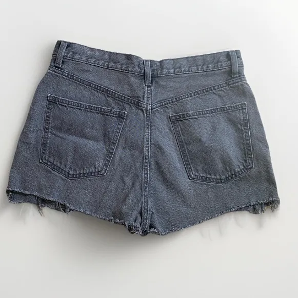 UNIQLO Denim High Rise Cutoff Frayed Hem Jean Shorts Women’s 30 Grunge Faded - Image 6