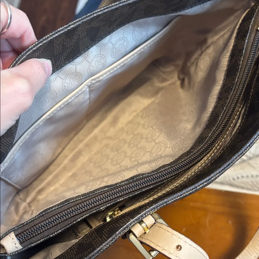 Michael Kors Brown Logo Medium Jet Set Logo Tote Bag - Image 5