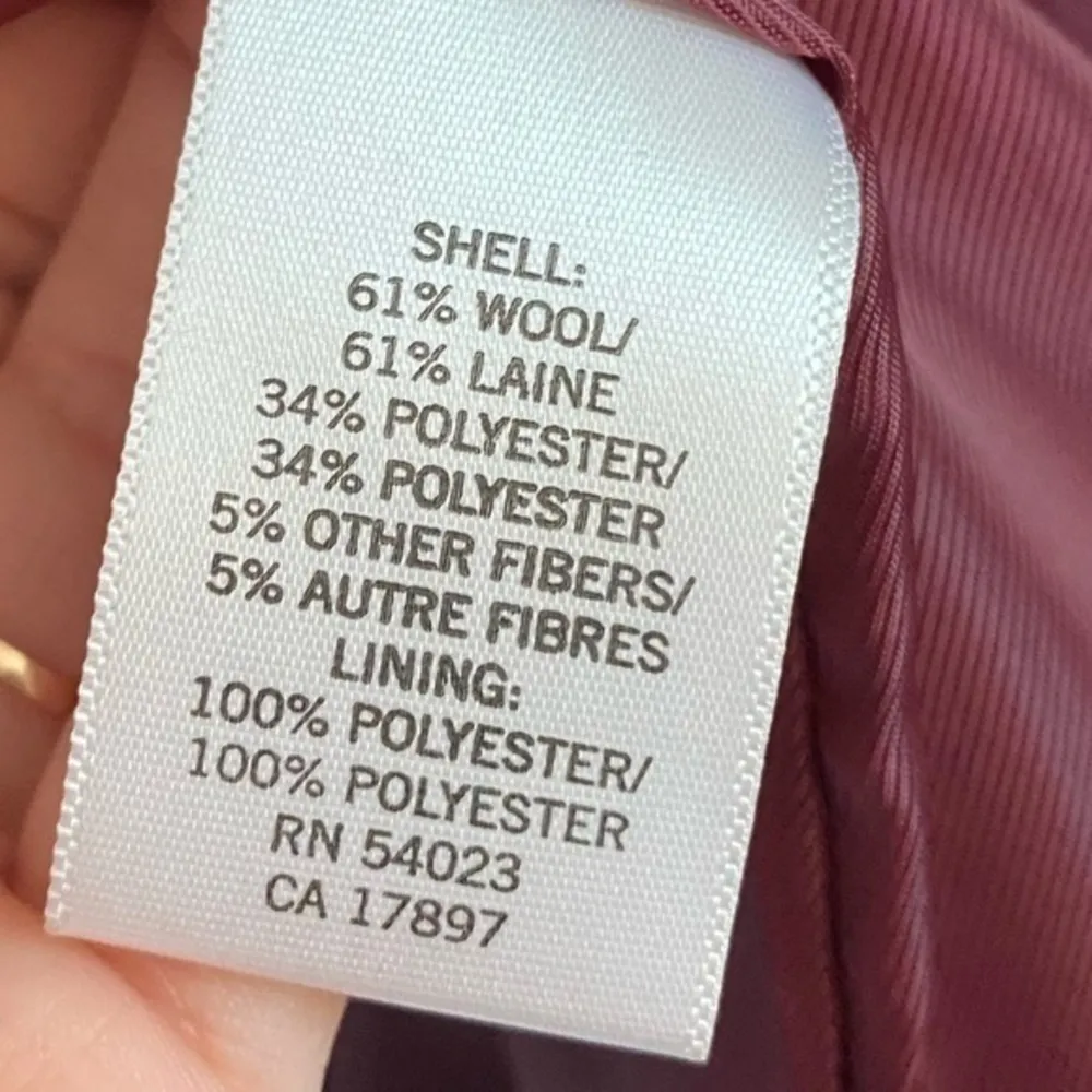 Banana Republic • Burgundy Wool Pea Coat - Image 24