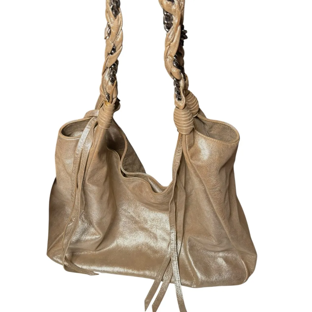 CC Skye rose Gold Metallic slouchy Shoulder‎ Bag braided handle boho rustic - Image 6