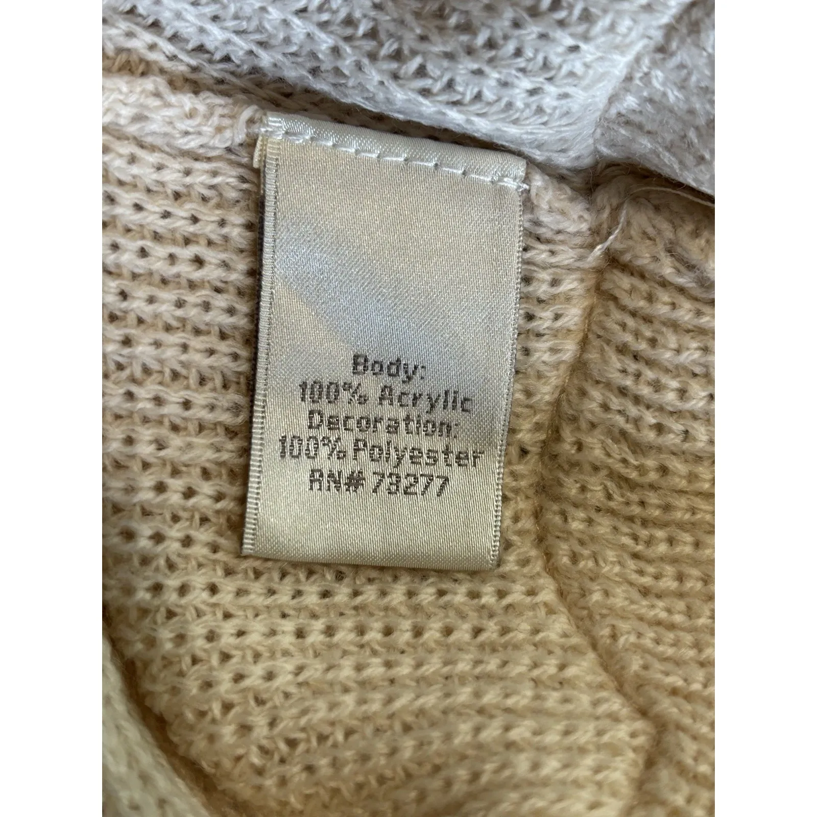 LC Lauren Conrad Cream/White Sweater Short Sleeve Scoop‎ Size XL Soft Knit Lace - Image 6