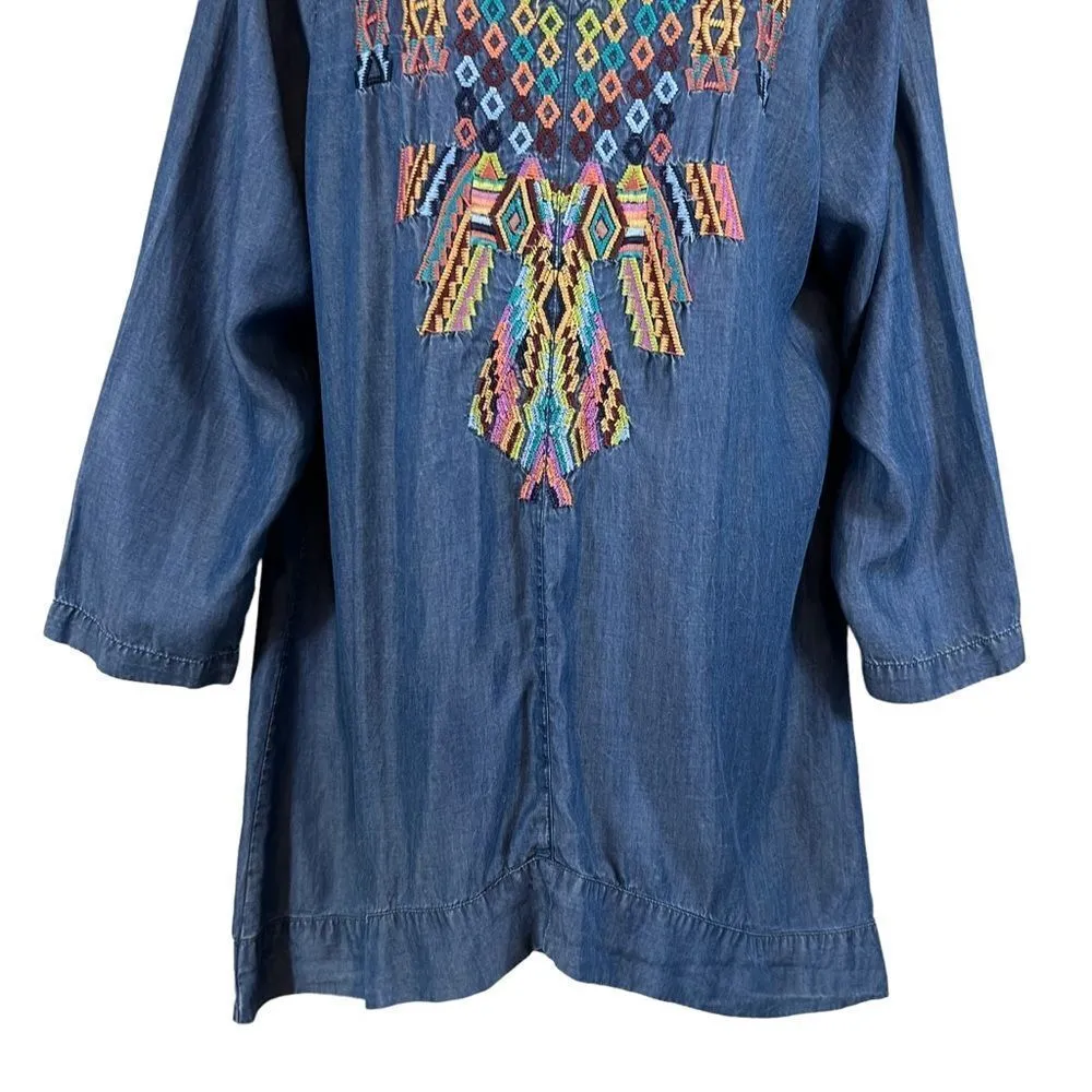 Soft Surroundings Mixteca Dark Denim Chambray Tunic - Image 3