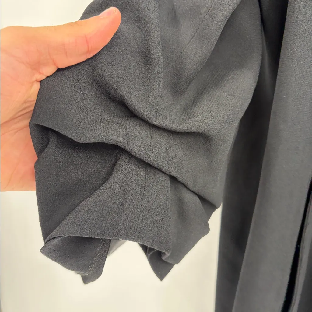 Aritzia Babaton Power Hip Blazer Jacket Black Open Drapey Ruched Sleeves size 10 - Image 9