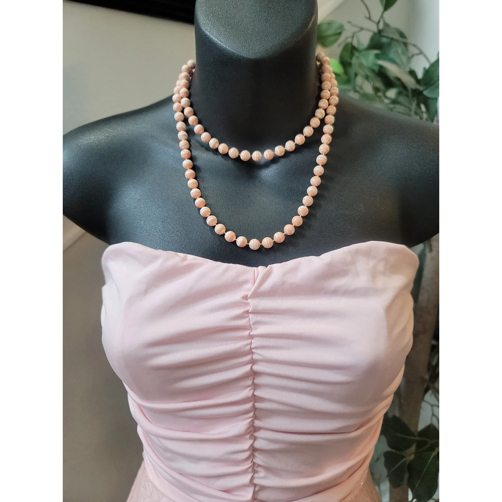 Dream Out Loud Strapless Peplum Dress Women's Medium Pink Ruched Bodycon - Image 3