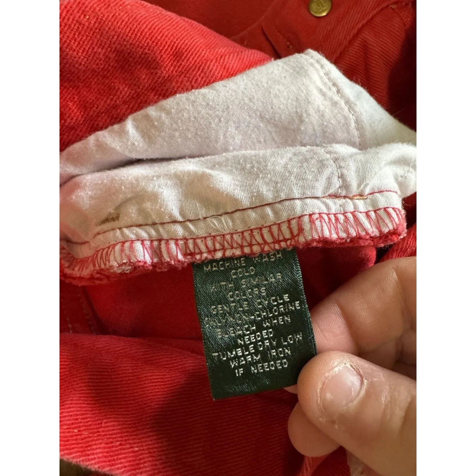 Lauren Jeans Co Ralph Lauren Jeans Womens 16 Red Classic Straight Stretch Pants - Image 12