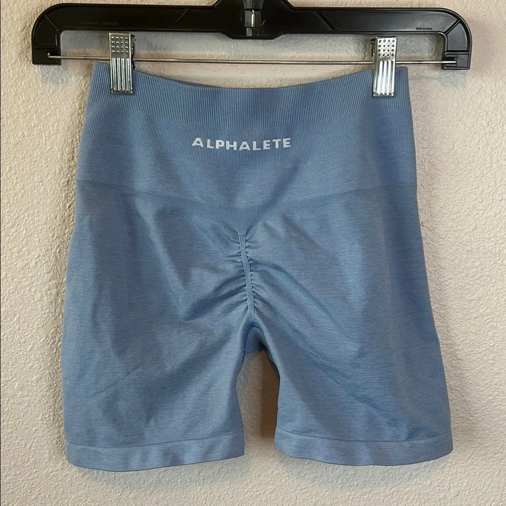 Alphalete Amplify Butt Scrunch Shorts Blue Size Small - Image 2
