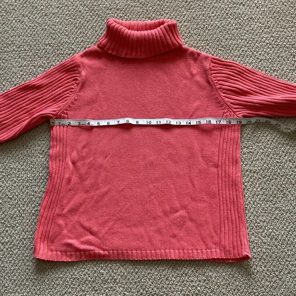 Charter Club Knit Turtleneck Pullover Sweater Salmon Red Size Medium Shirt FLAWS - Image 5