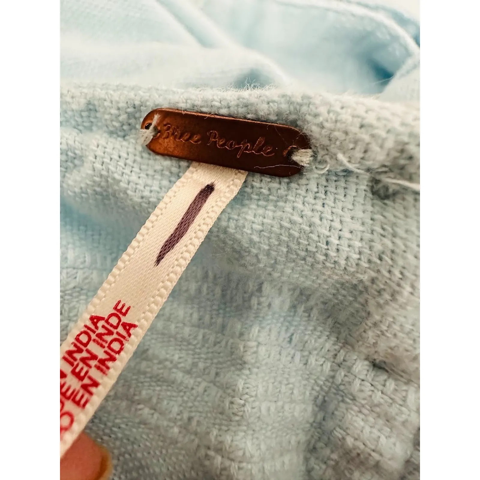 Free People Go Get Em Skort Dress Linen Romper Large Blue Coastal Beach Resort - Image 8