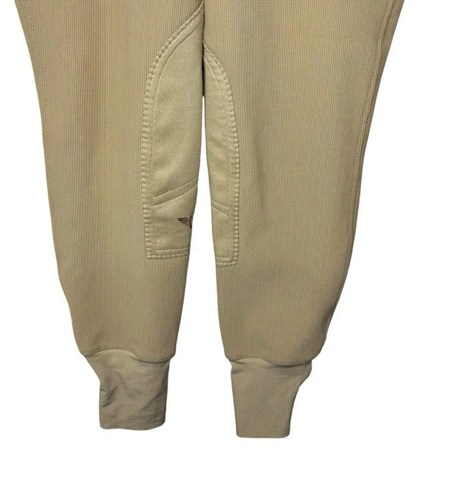 Tuffrider Ribbed Knee Patch Breeches Tan Equestrian 32 - Image 3