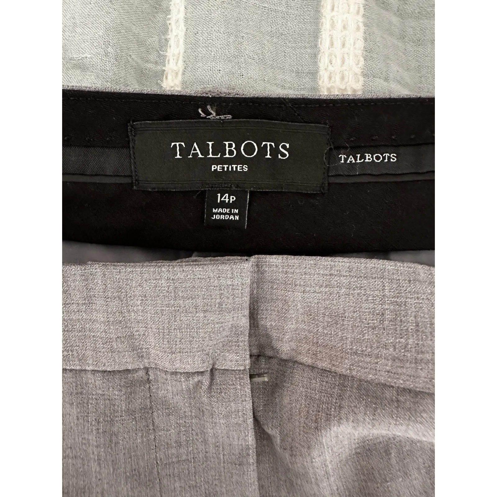 Talbots Petites Women's Stretch Light Gray Lined Trousers Dress Pants Size 14 P - Image 3