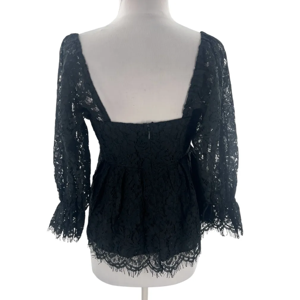 Tuckernuck Pomander Place Black Lace Daniella Top Sz XS - Image 2
