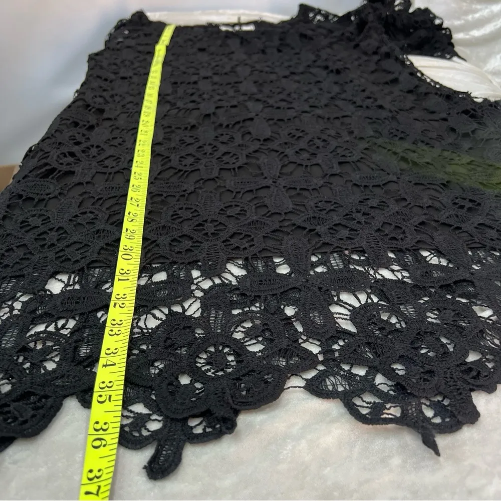 NWT medium L&B Boho Black Lace Layered Dress western - Image 10