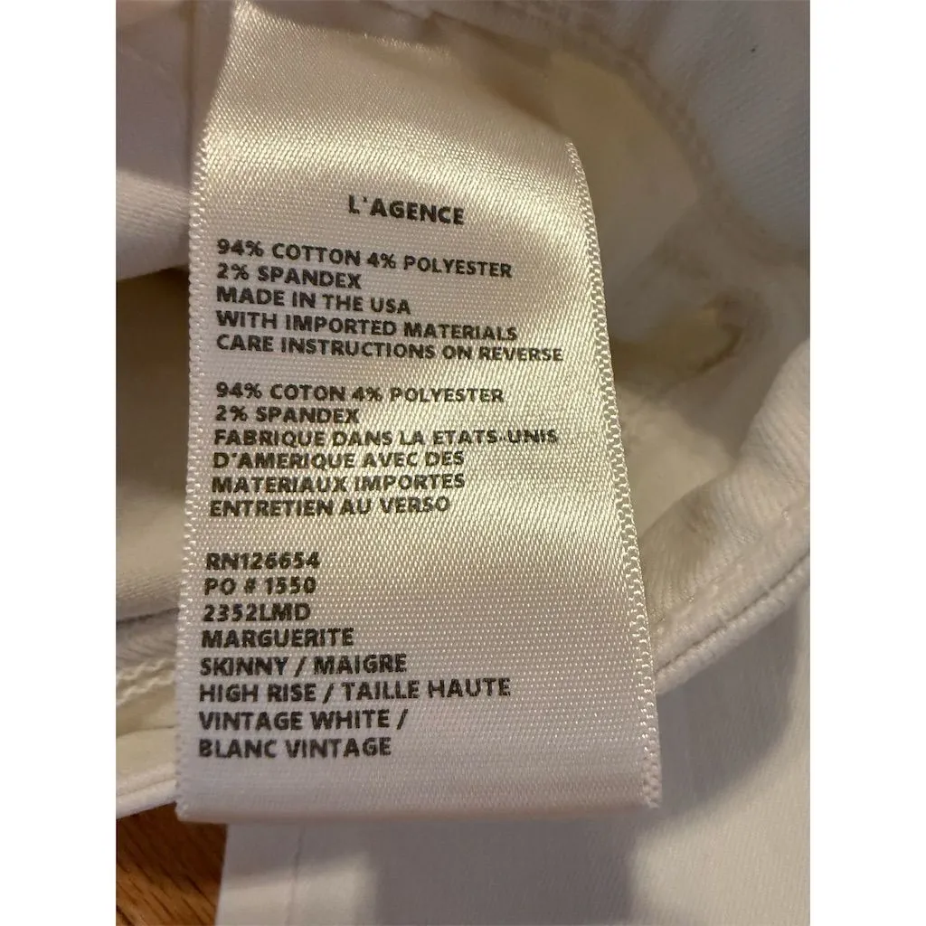 L'Agence Women's High Rise Skinny Jegging Pants White Size 25 - Image 8