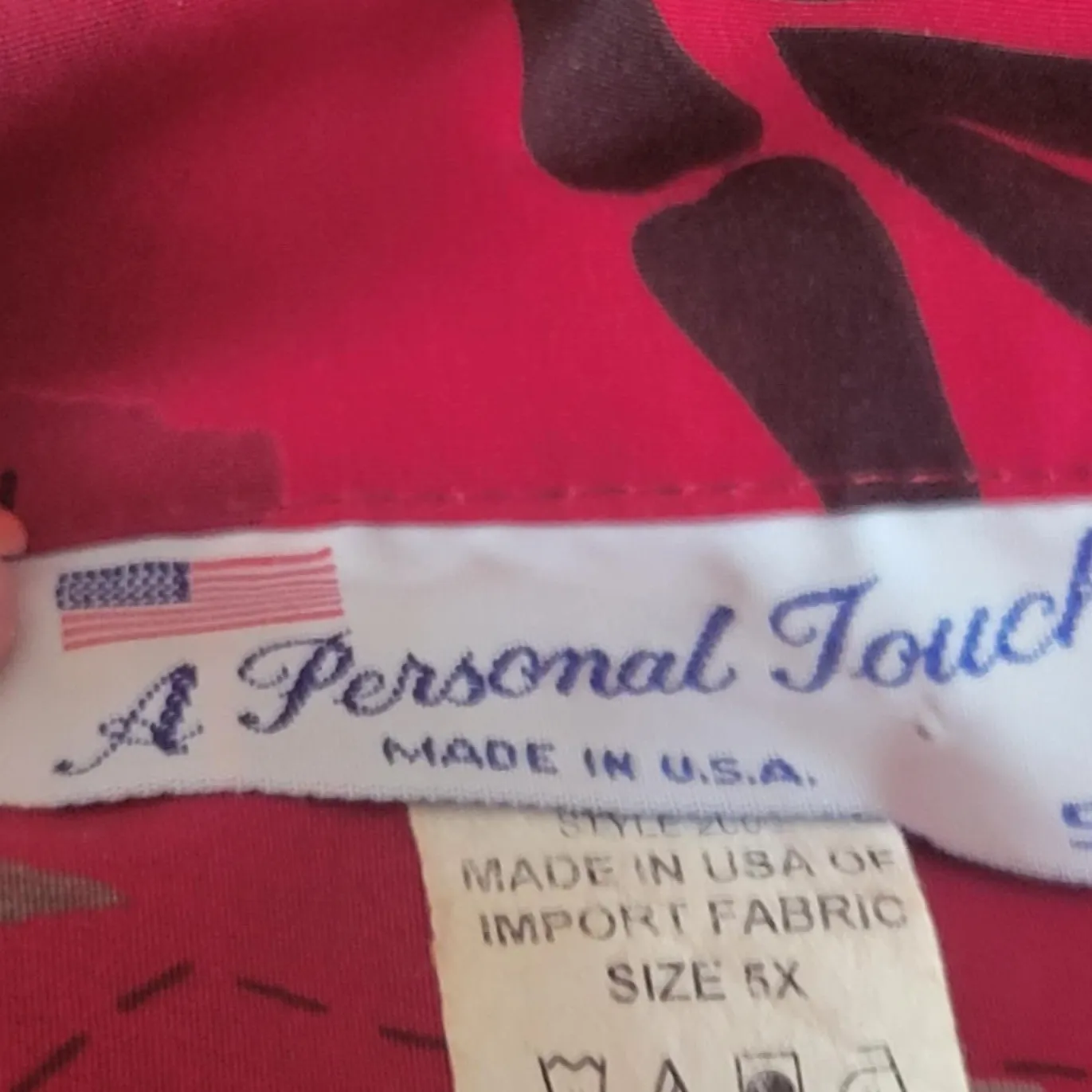 A Personal‎ Touch Womens 5X Red Floral Bamboo Button Down Shirt - Image 4