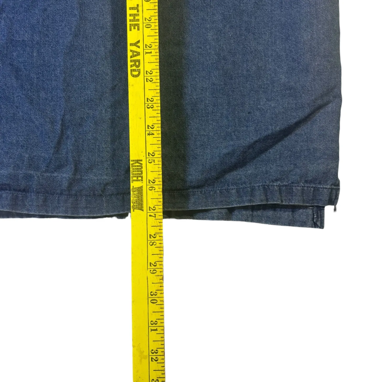 Jane Ashley Woman Denim Shirt Blue Beach Scene Embroidery Short Sle Button Up 2X - Image 11