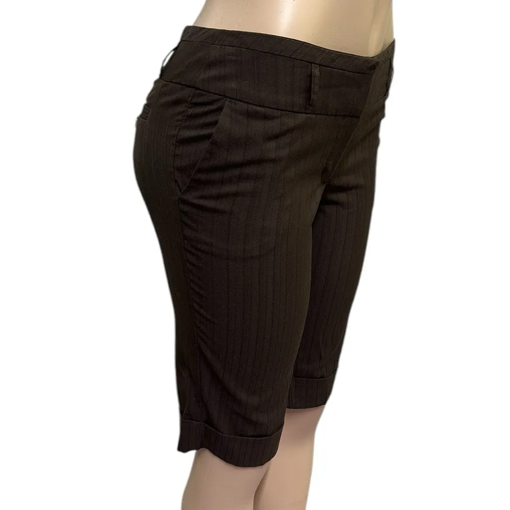 Tracy Evans Limited Brown Striped Business Casual Bermuda Shorts Juniors 5 - Image 4