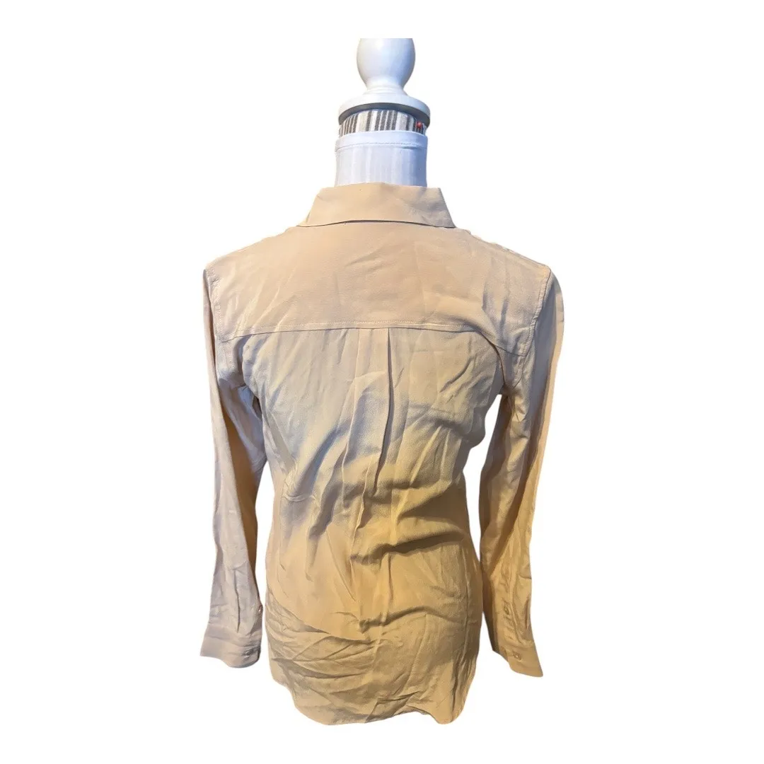 Joie  Jeans Peach Silk Button Down Blouse Size XS - Image 2