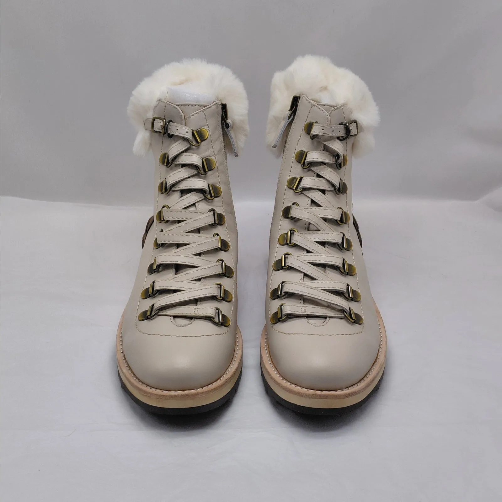 Kate Spade Womens Boots Size 6 Leather Faux Fur Hiker Lug Sole Alpine Cozy Luxe - Image 4