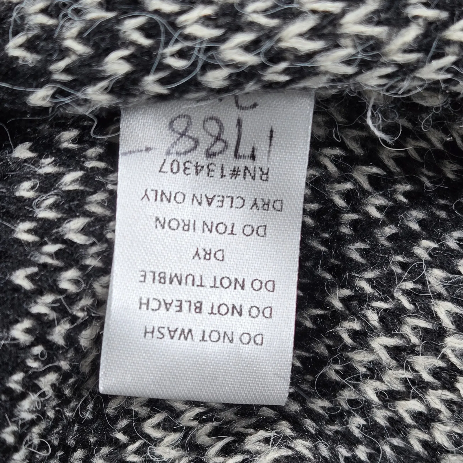 Lumiere Zigzag Chevron Mohair Wool Blend Knit Sweater Size‎ S Beige Black Tan - Image 6