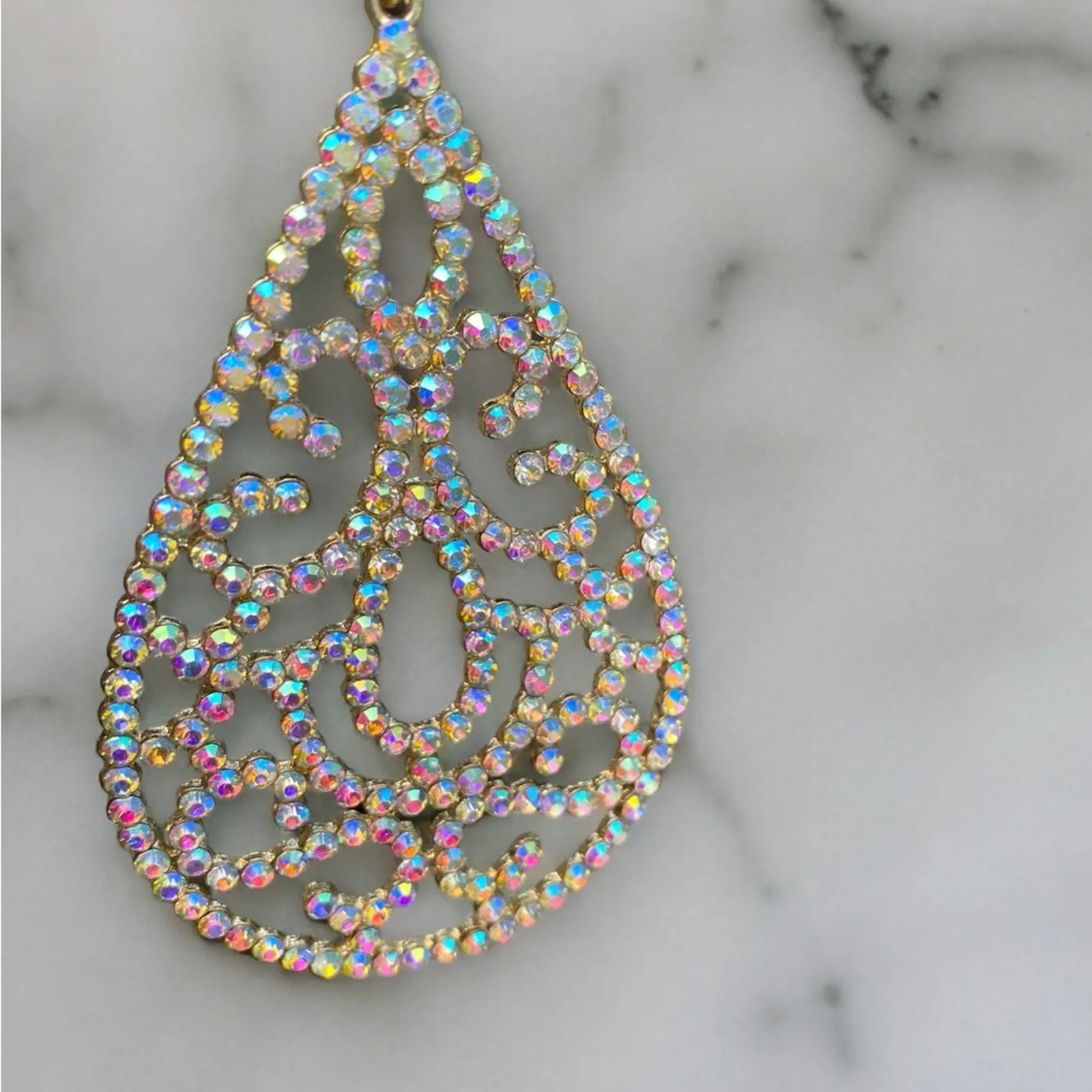 Crystal Teardrop Statement Earrings NEW - Image 6