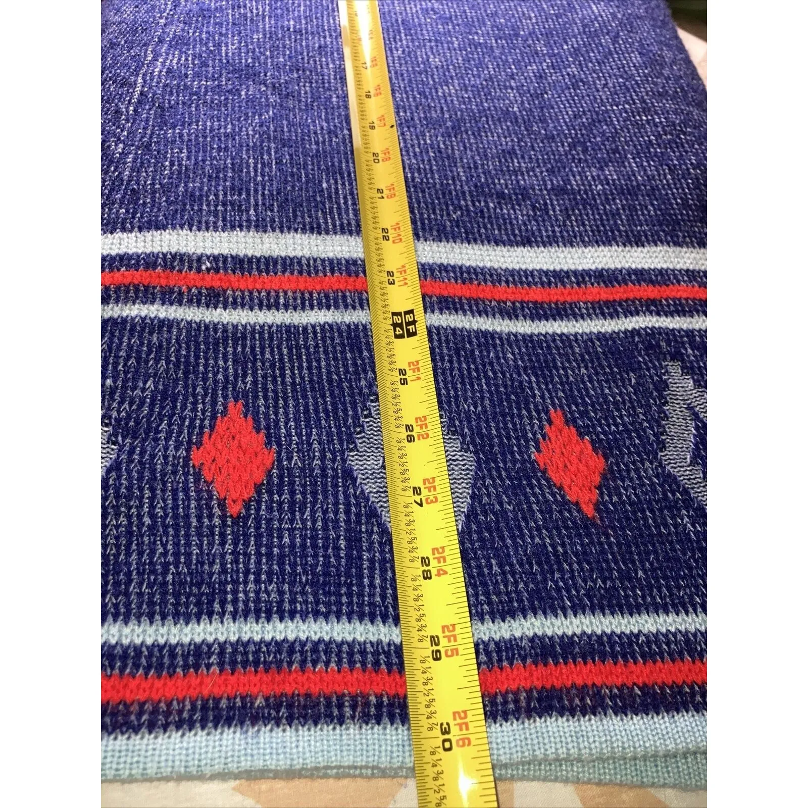 Fashioned by Lee Women's Vintage Full Zip Cape Blue Red White Sz L EUC - Image 12