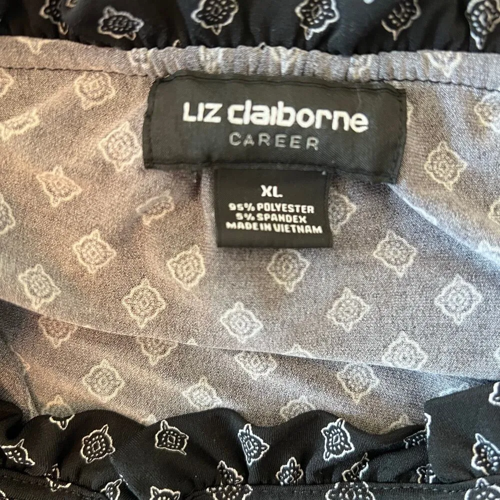 Women’s Liz Claiborne Career black/white geometric pattern  top Size XL - Image 7