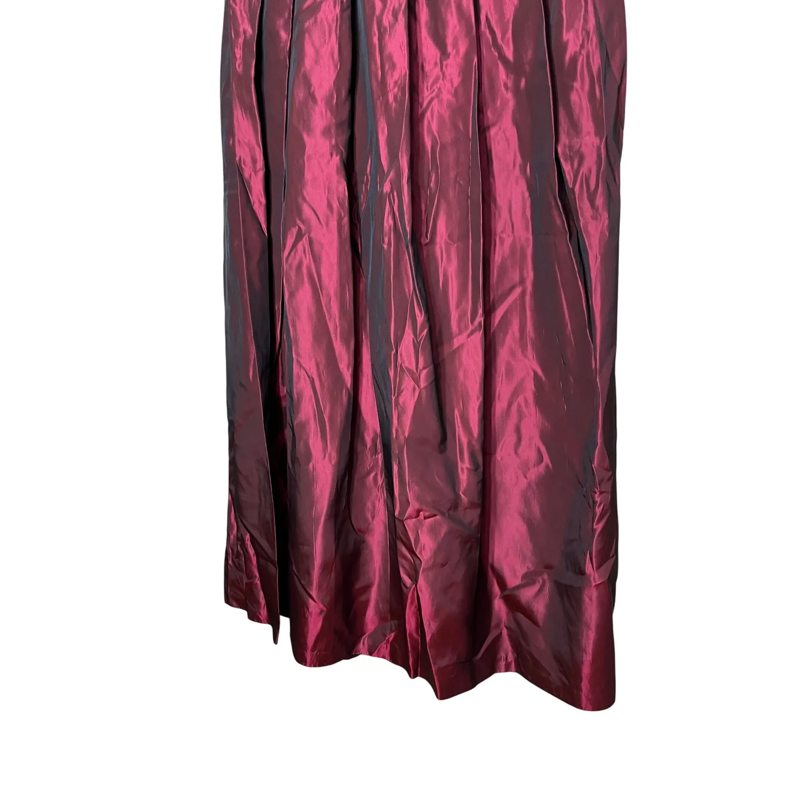 NWT Vintage Tofy Burgundy Maxi Skirt Pleated Long Evening Formal Womens 8 Red - Image 3