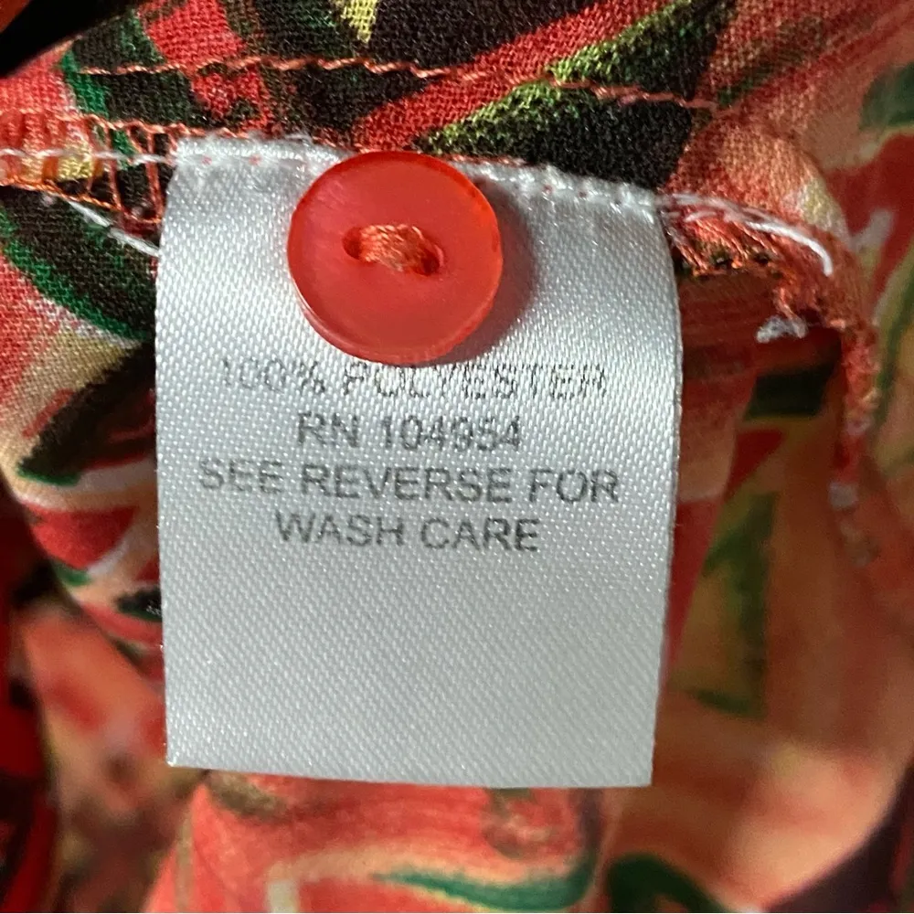 Antilia Femme Blouse Women 3X Sheer Aztec Deep V Neck Western Bohemian Polyester Orange - Image 6