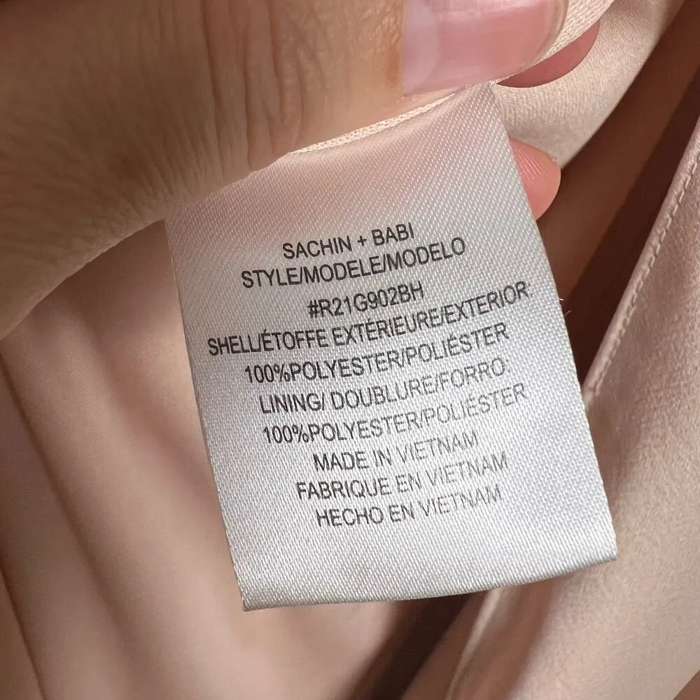 Sachin & Babi Tansy Satin Charmeuse Blush Formal Gown Size 10 - Image 9