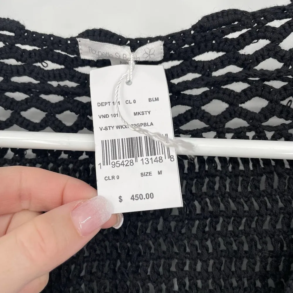 NWT Poupette St Barth Kaia Crochet Maxi Dress Medium Black Cover Up Medium - Image 6