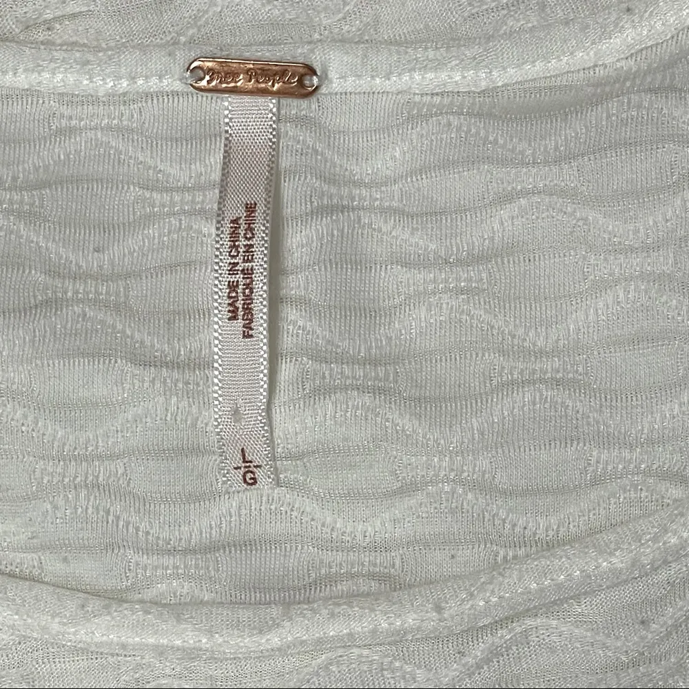 Free People White Cotton Sleeveless with Peplum Detail Top Size L - Image 12