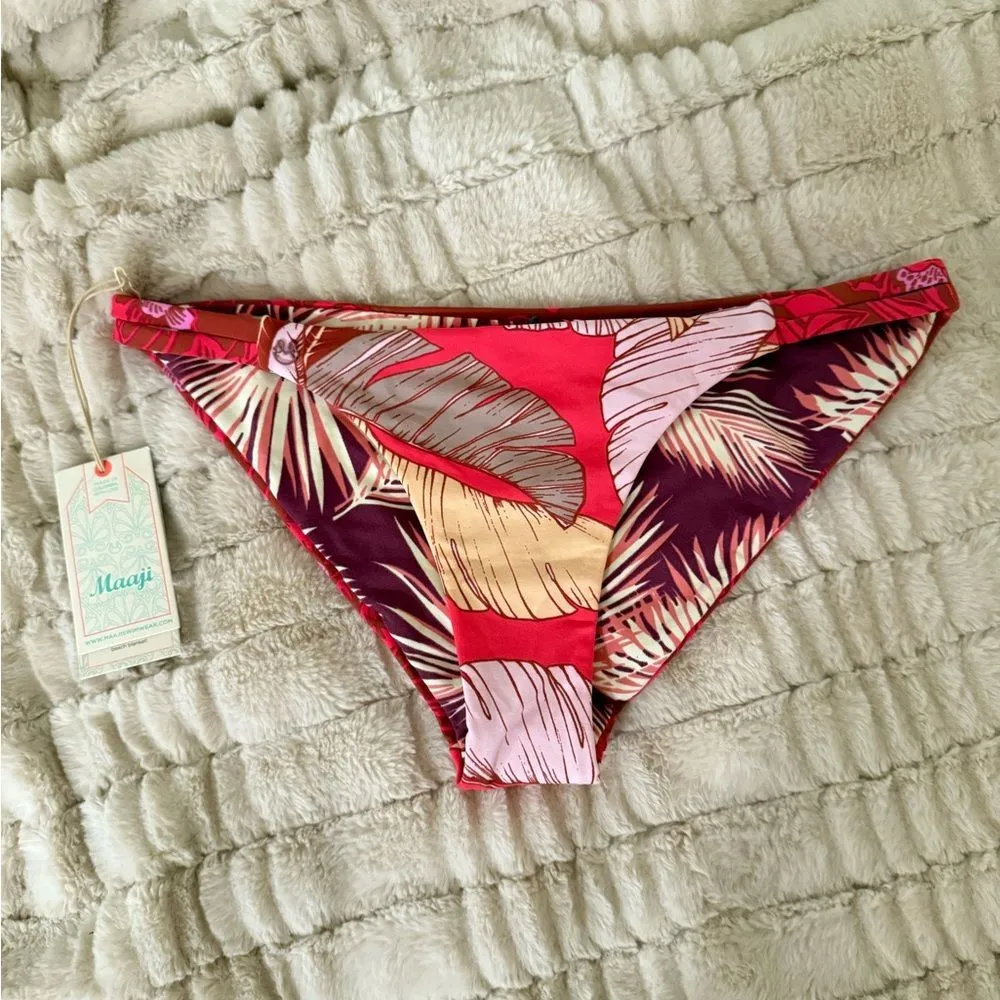 MAAJI ROMANTIC FLIRT REVERSIBLE THIN SIDE BIKINI BOTTOM NWT SIZE L - Image 2