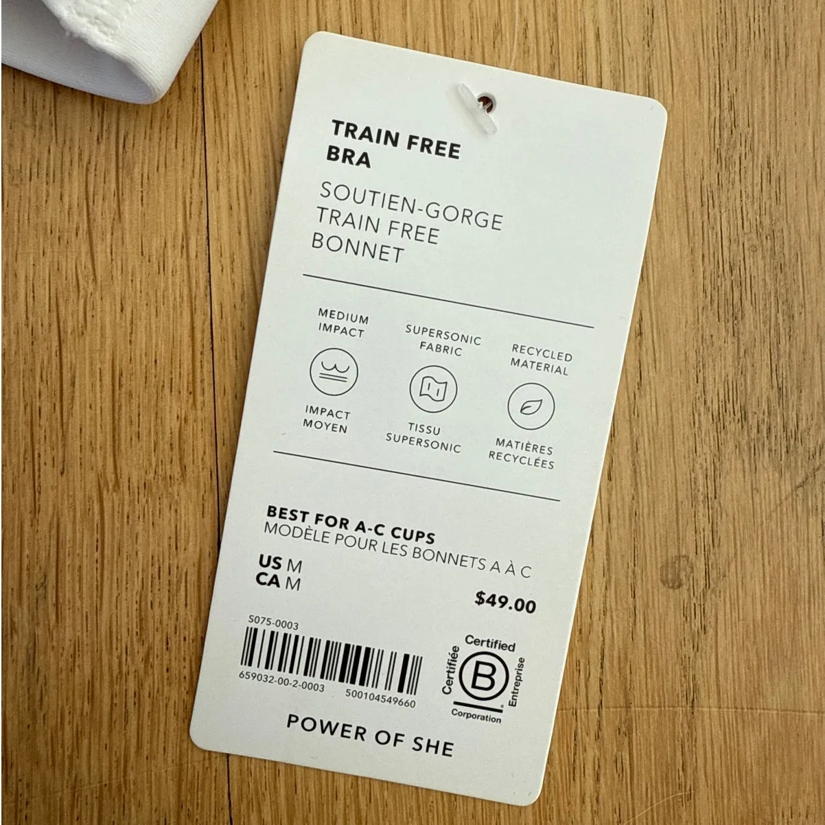 Athleta Sports Bra Train Free Size M White - Image 2