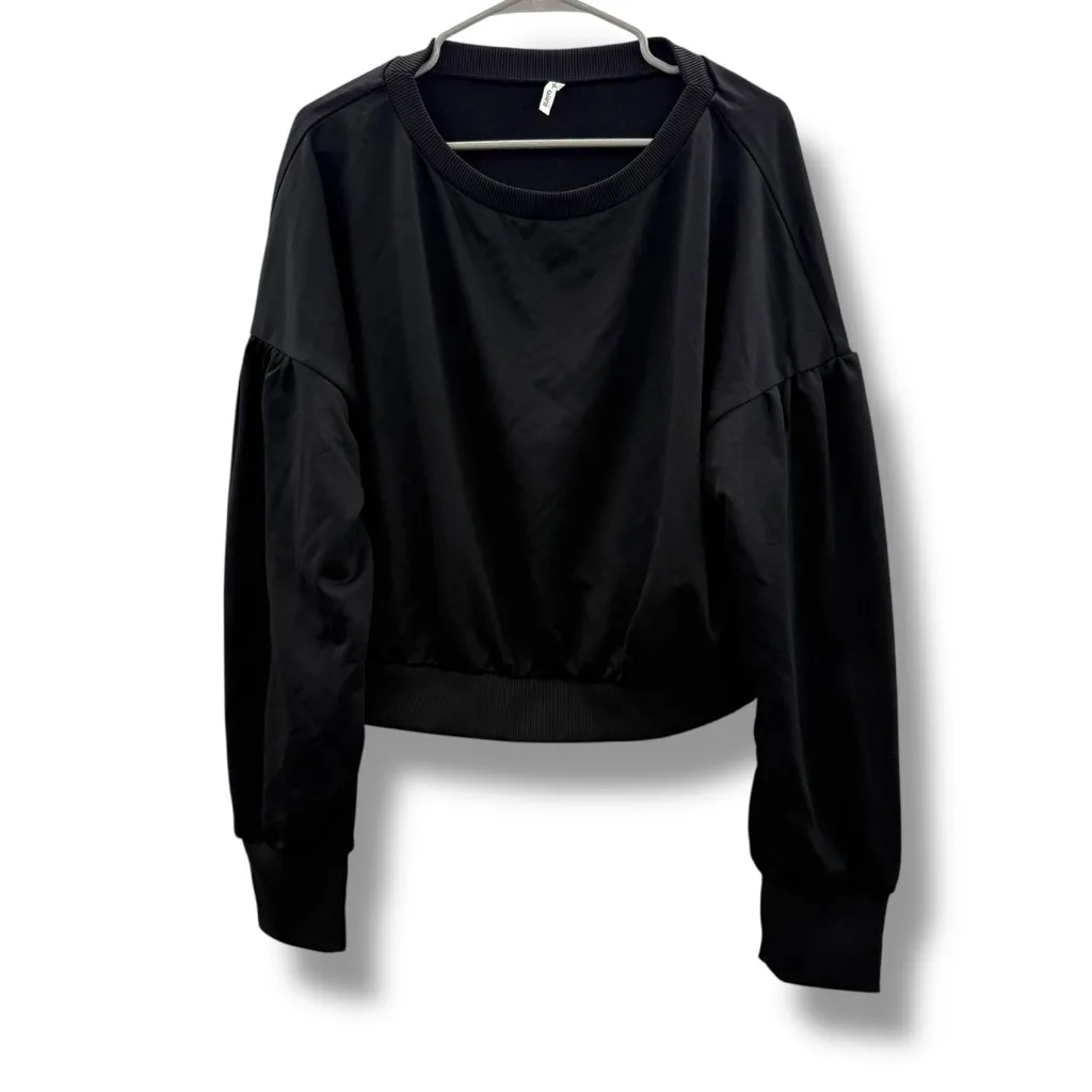 Halara NWT Sweatshirt Women’s Size XL Black Bishop Sleeve Drop Shoulder Relaxed - Image 3