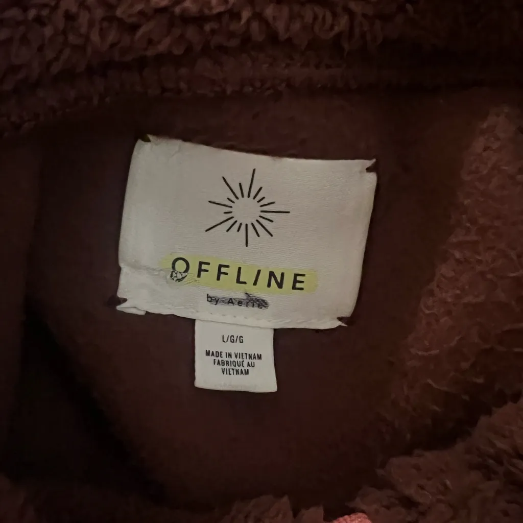 Offline by Aerie Cozy Brown Oversized Sherpa 1/2 Zip Pullover Fleece Sweatshirt - Image 10