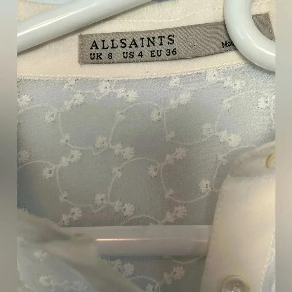 New All Saints Ivory Glesni shirt dress coverup sz 4 - Image 5