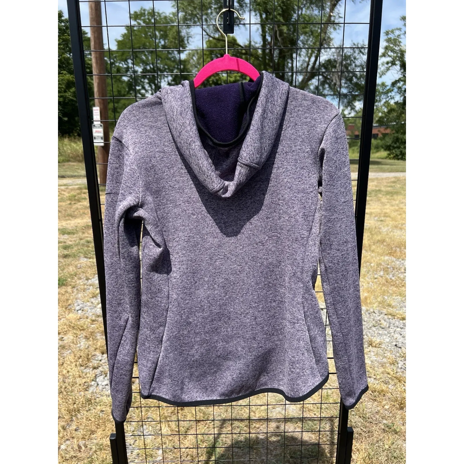 ✨Nike Dri Fit Womens Small S Hoodie Sweatshirt Purple Heather Fleece Lined Hi-Lo - Image 2