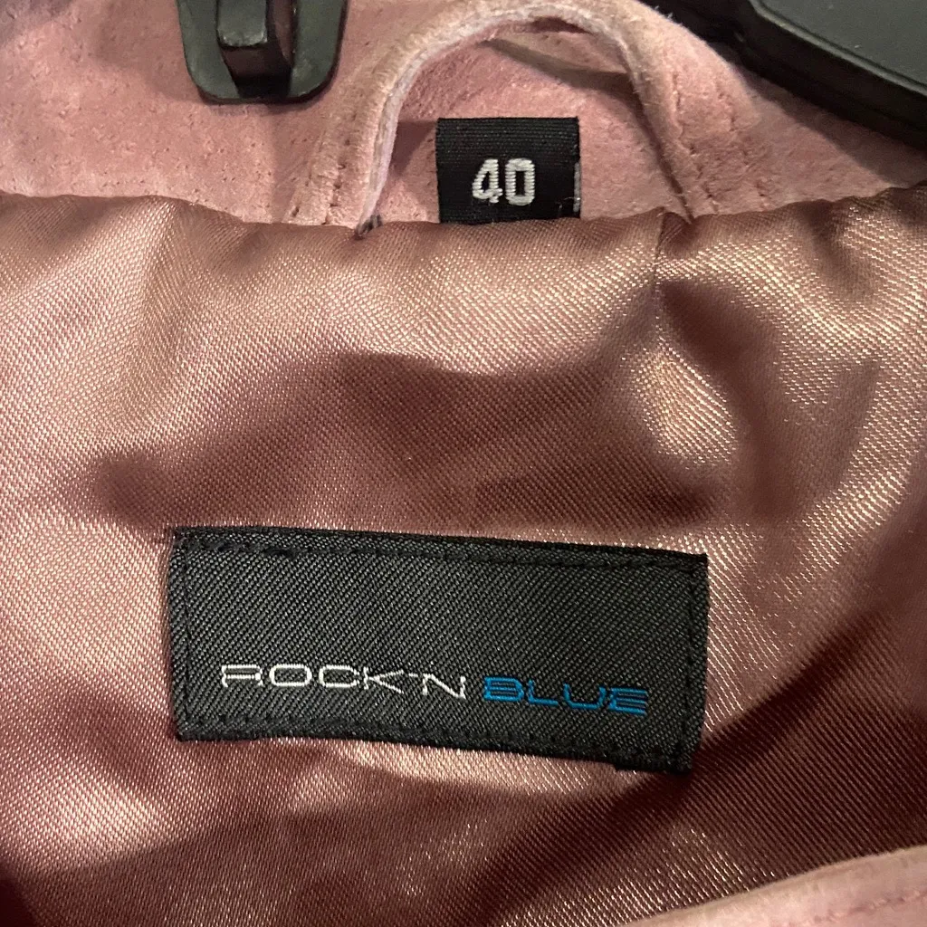 Elegant Pink Leather Women's Jacket Size 40 - Image 2