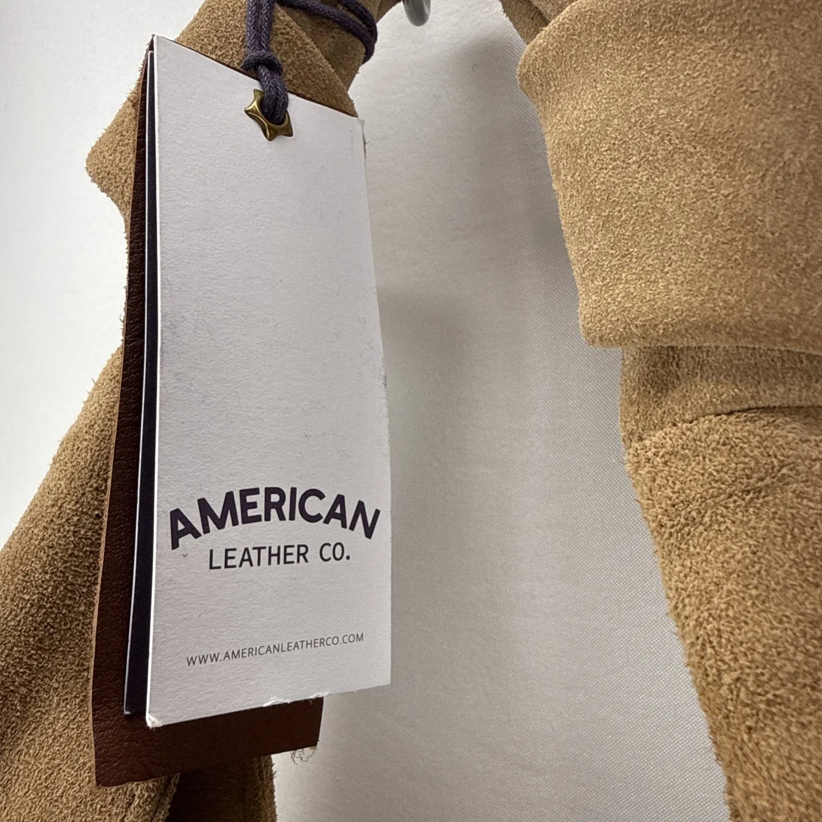 American Leather Co Marietta Knot Hobo Purse Shoulder Bag Cognac Suede Boho Tan - Image 4