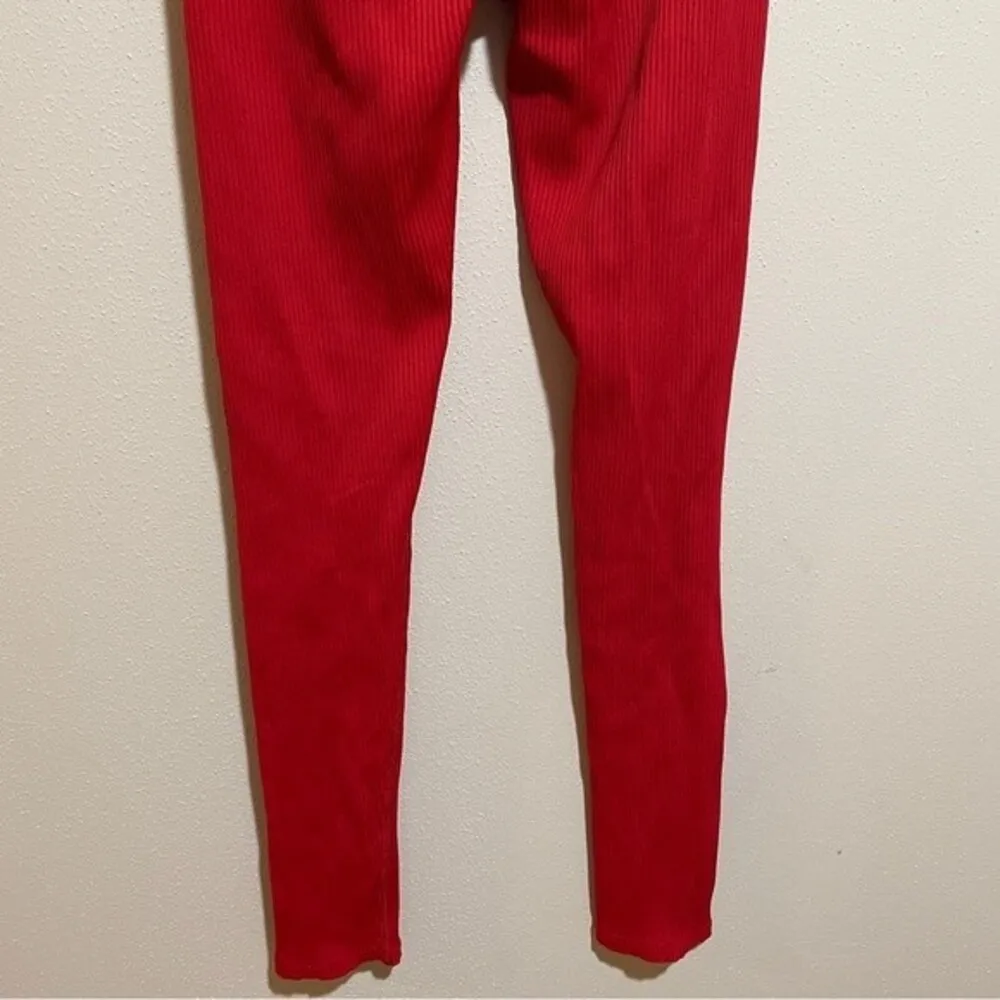Carbon38 Ribbed 7/8 Leggings Red Size XS - Image 9