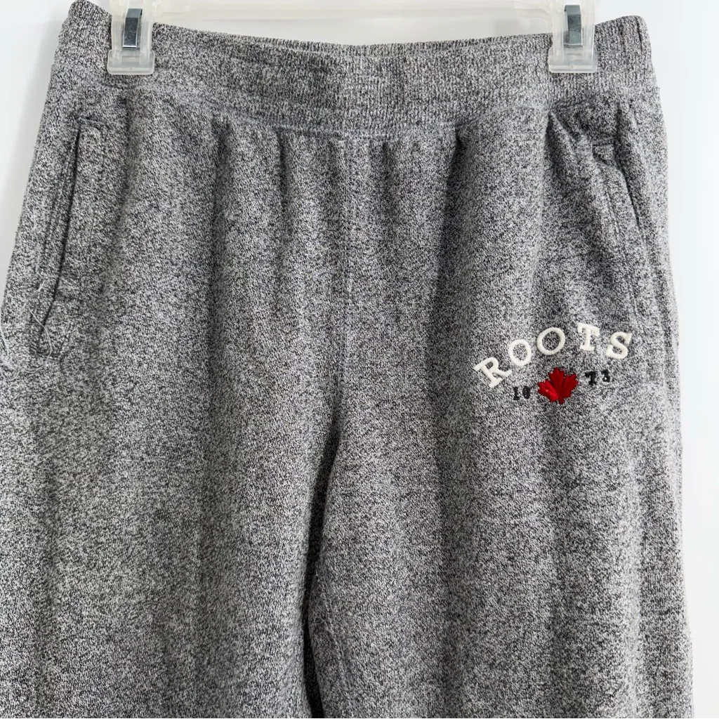 roots Canada cabin collection cuff sweatpants size Small salt pepper gray jogger - Image 2